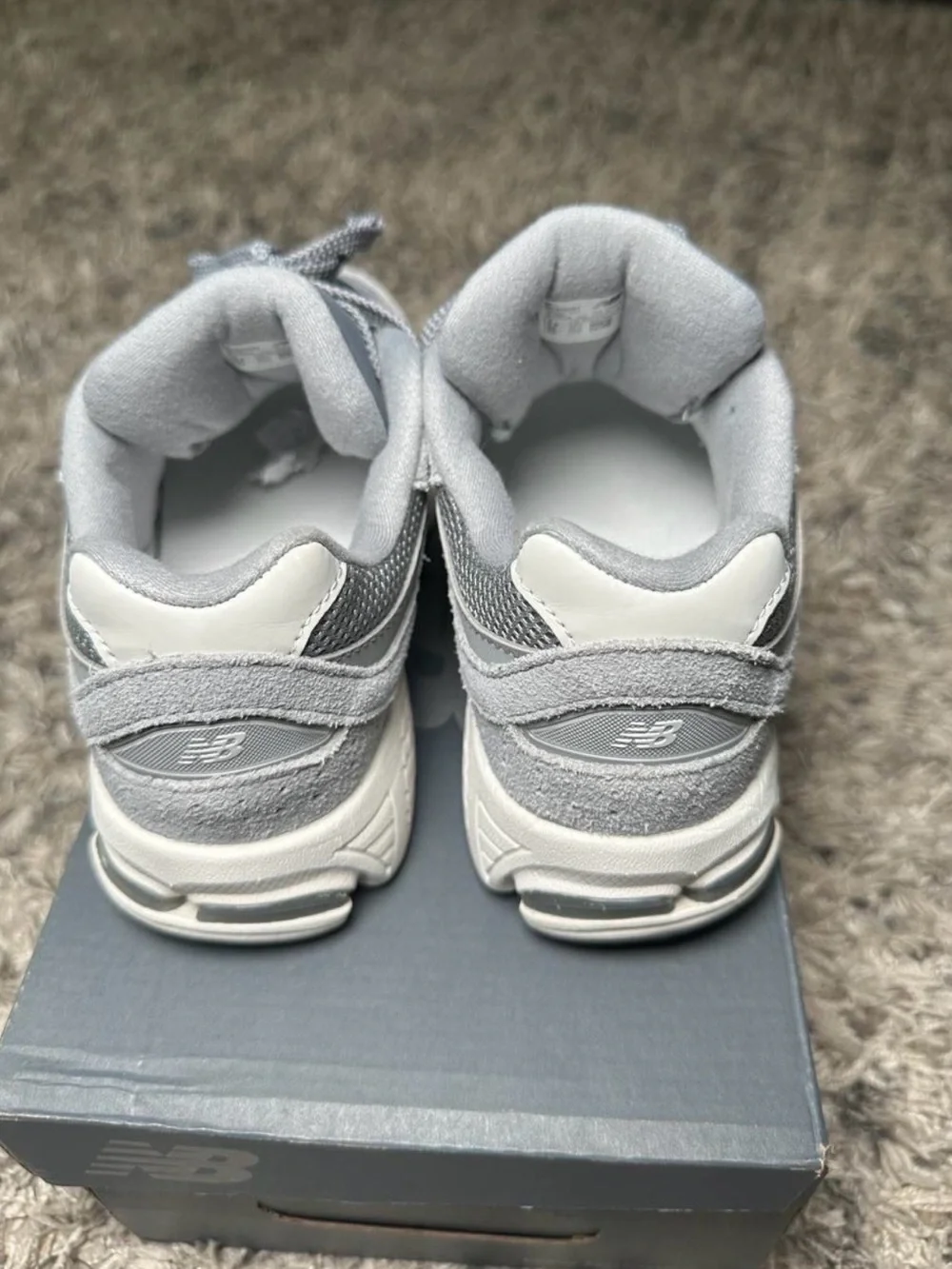 New Balance 2002r Grey & White Sneakers